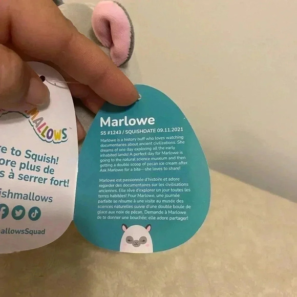 Squishmallows Plush 5" Marlowe Grey Llama with‎ Rainbow Belly - Picture 4 of 4